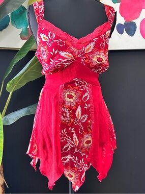 Fairy Asymmetrical Top with Lace Detailing